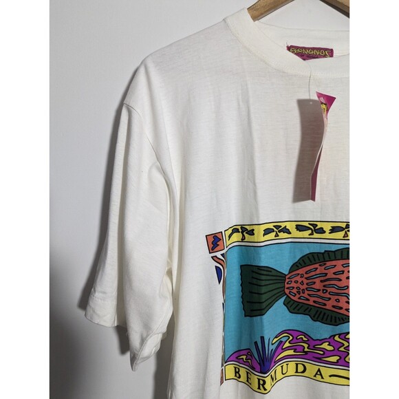 Bananas Of  Bermuda Vintage Fish Graphic T Shirt Single Stitch Medium Unisex NWT - Picture 3 of 8